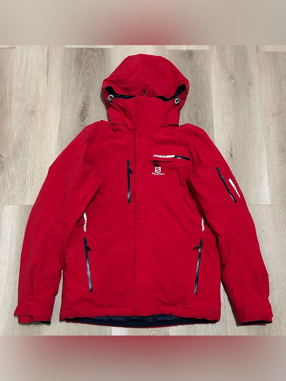 Salomon Men’s Red Ski & Snowboard Hooded Jacket